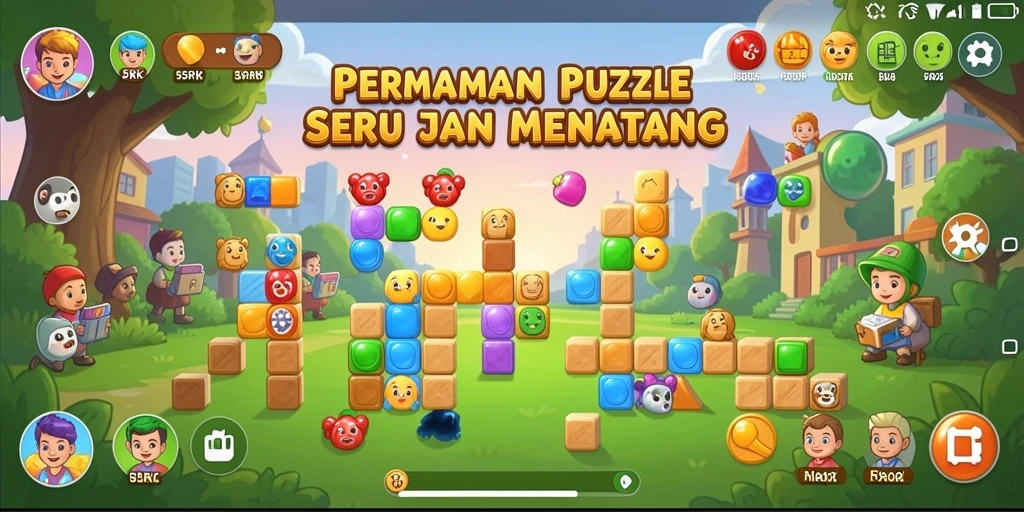 Tampilan gameplay menantang di 55RK dengan berbagai puzzle menarik.