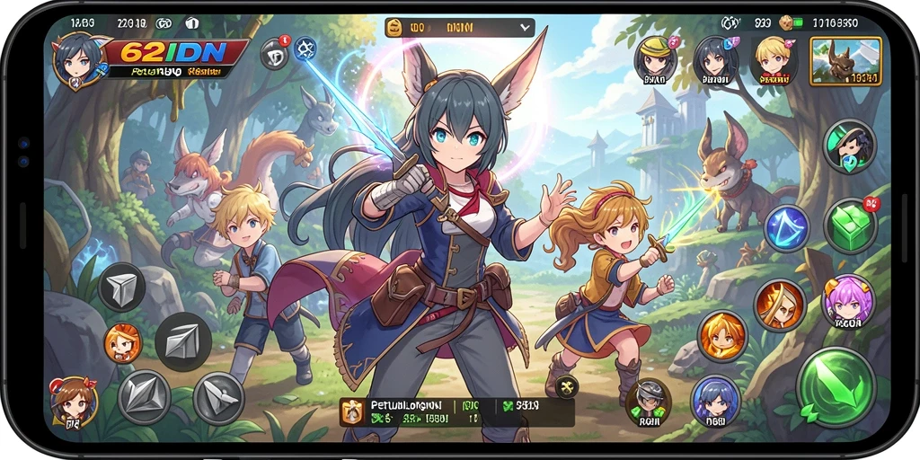 Tangkapan layar dari gameplay <strong>62IDN</strong> yang menampilkan pertarungan seru dengan karakter anime.