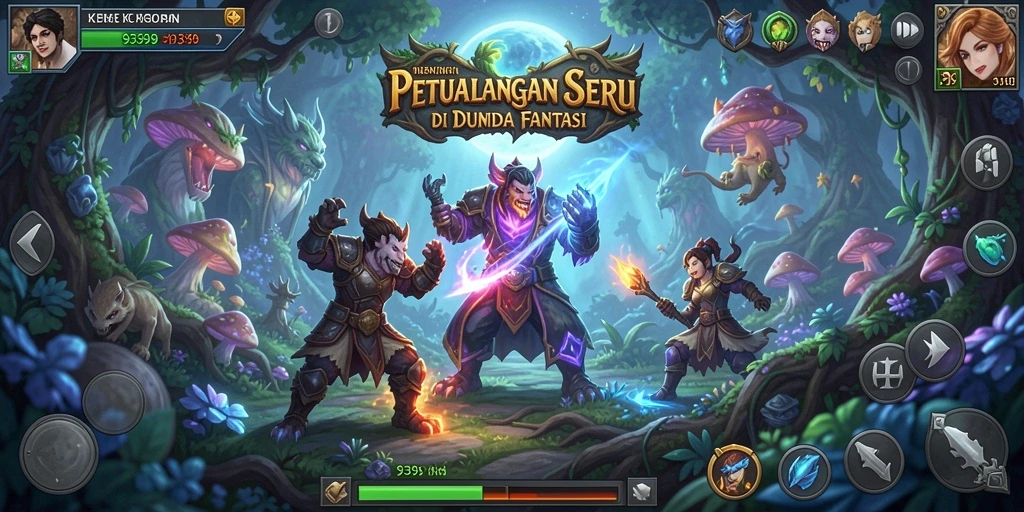 Tampilan gameplay seru di dunia fantasi 9399 yang menantang.