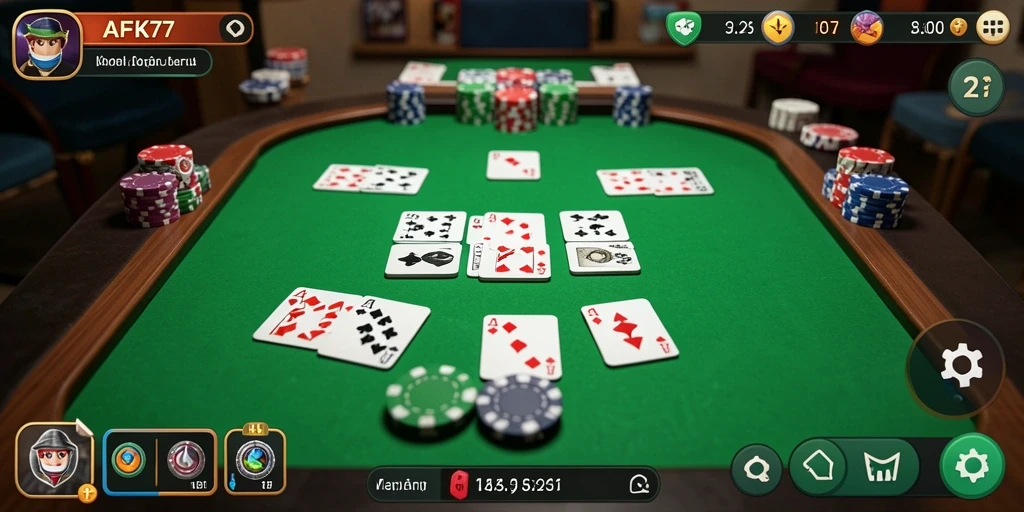 Tampilan gameplay seru dalam permainan Gaple AFK77.