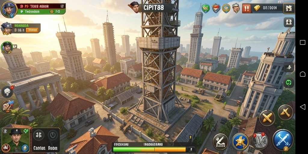 Tampilan gameplay <strong>CIPIT88</strong> yang menawan dengan aksi menara pertahanan.