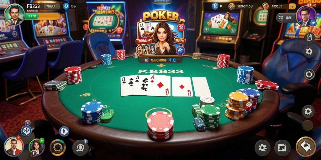 Tampilan menarik dari gameplay Poker di FB333 dengan fitur interaktif.