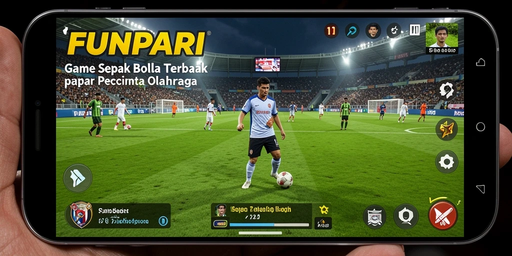 Tampilan memainkan pertandingan sepak bola yang seru di FUNPARI.