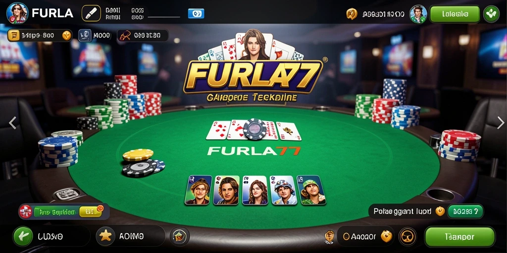 Screenshot FURLA77 menampilkan pemain berkompetisi dalam permainan Poker yang seru.