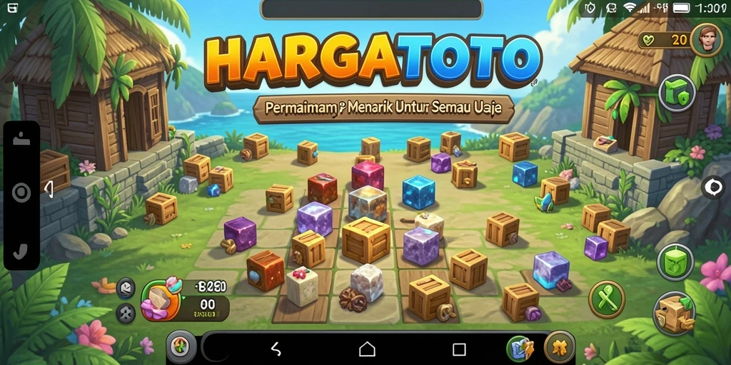 Tampilan gameplay seru dari HARGATOTO dengan berbagai teka-teki.