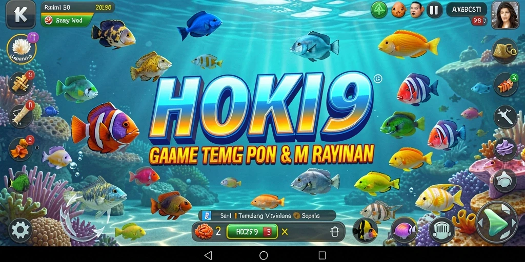 Screenshot gameplay HOKI9 menampilkan aksi Tembak Ikan yang intens.
