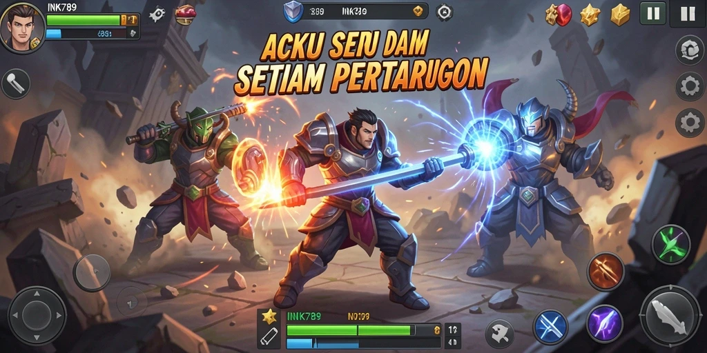 Tangkapan layar INK789 menampilkan aksi pertarungan yang mendebarkan.