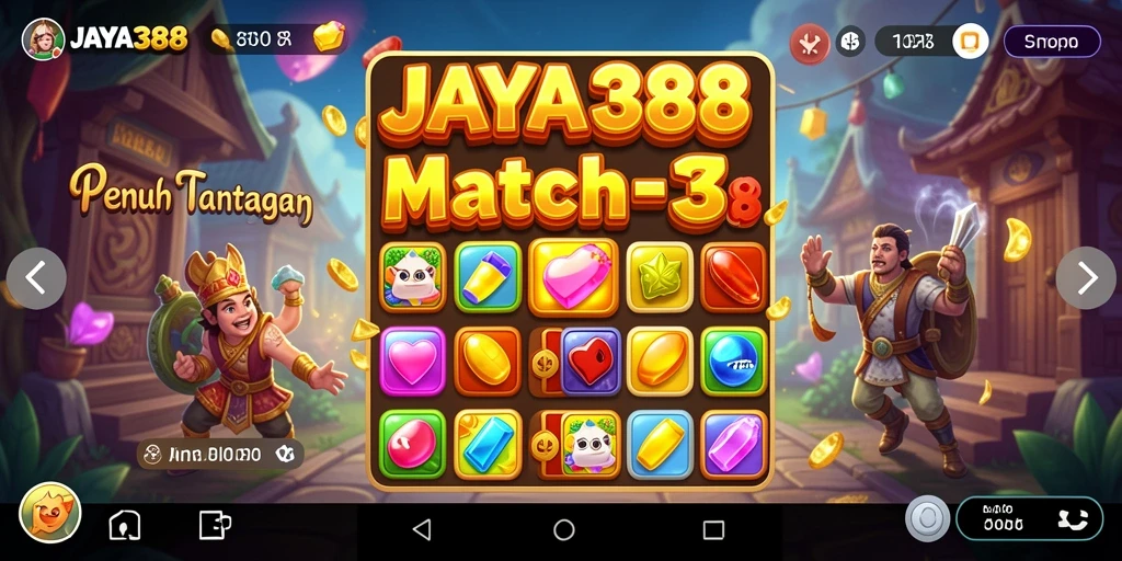 Tangkapan layar menunjukkan gameplay seru di JAYA388 Match-3.