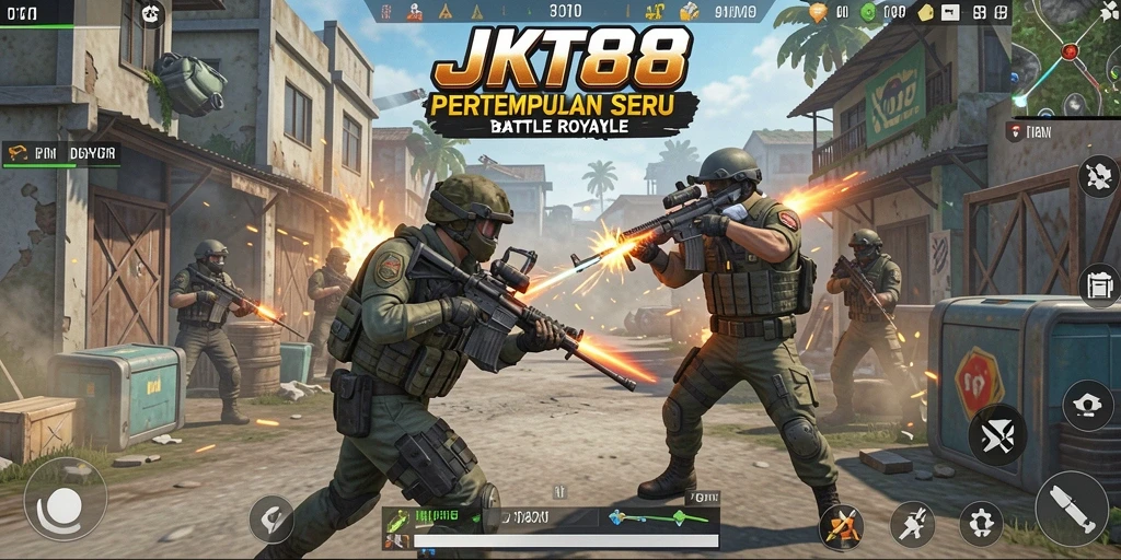 Tampilan gameplay seru dan menegangkan dari JKT88 Battle Royale.