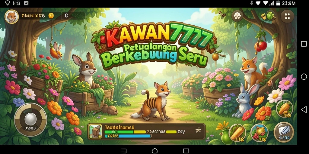 Tampilan gameplay yang menarik dengan kebun yang subur dan kegiatan seru.