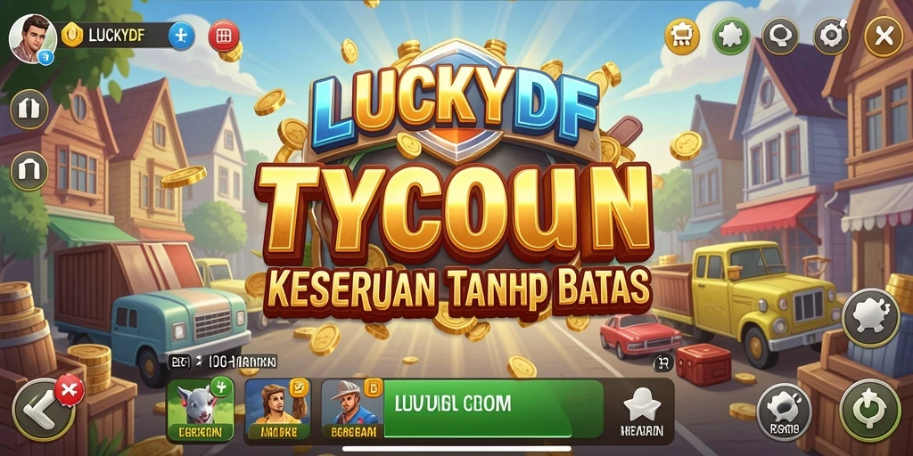 Screenshot gameplay LUCKYDF yang menampilkan keseruan manajemen bisnis.