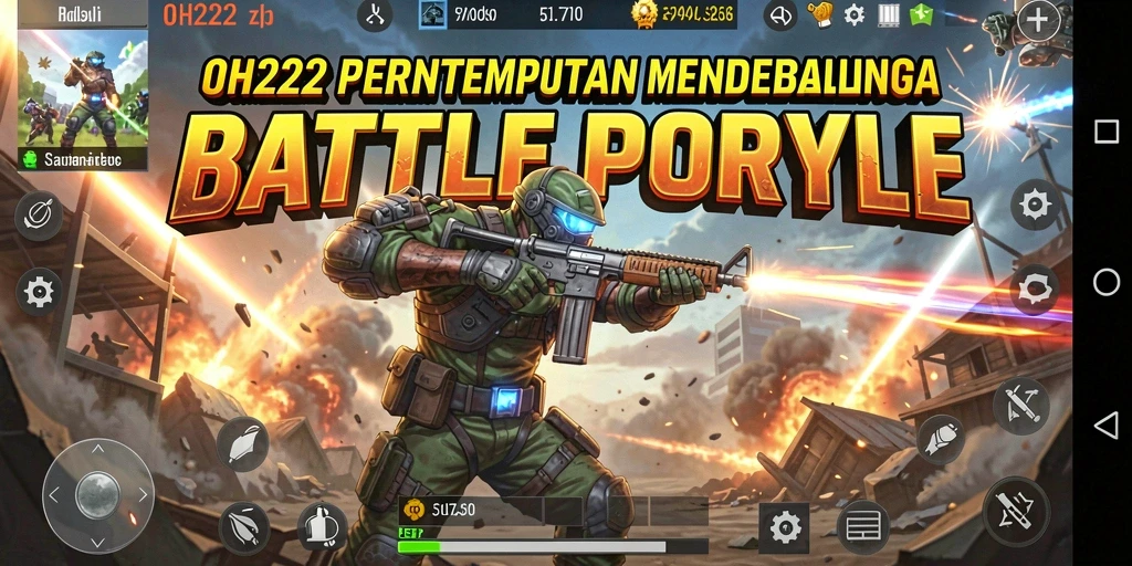 Screenshot menunjukkan aksi seru di medan perang OH222.