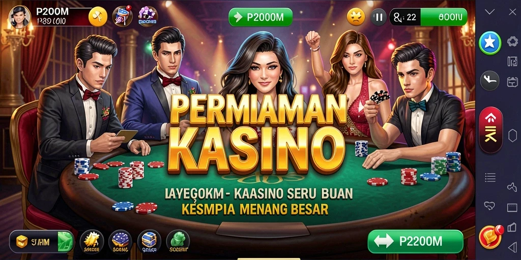 Tampilan permainan seru di P200M dengan banyak pilihan kasino.