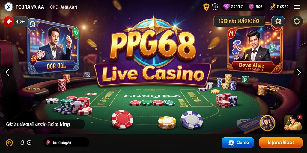 Screenshot utama PGG68 menampilkan gameplay Live Casino yang mendebarkan.