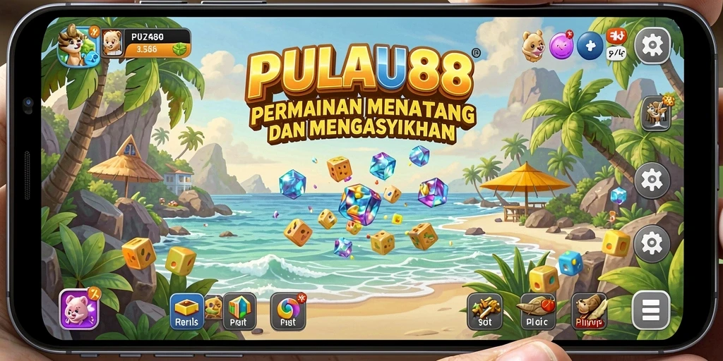 Tampilan layar utama PULAU88 dengan gameplay Puzzle yang seru.