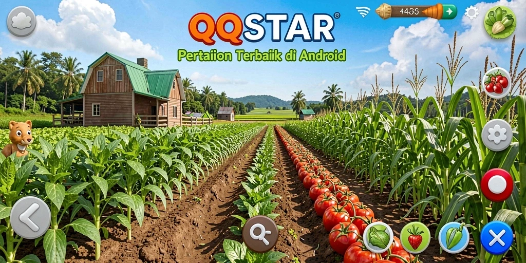 Screenshot gameplay QQSTAR menampilkan aktivitas bercocok tanam yang seru.