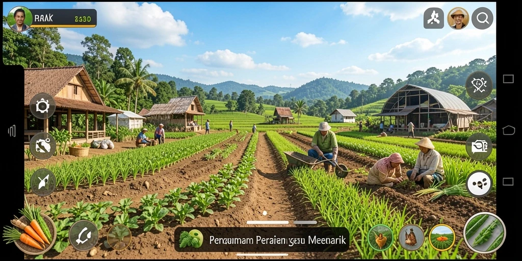 Tampilan gameplay yang menarik dalam RAKYATJP saat bertani.
