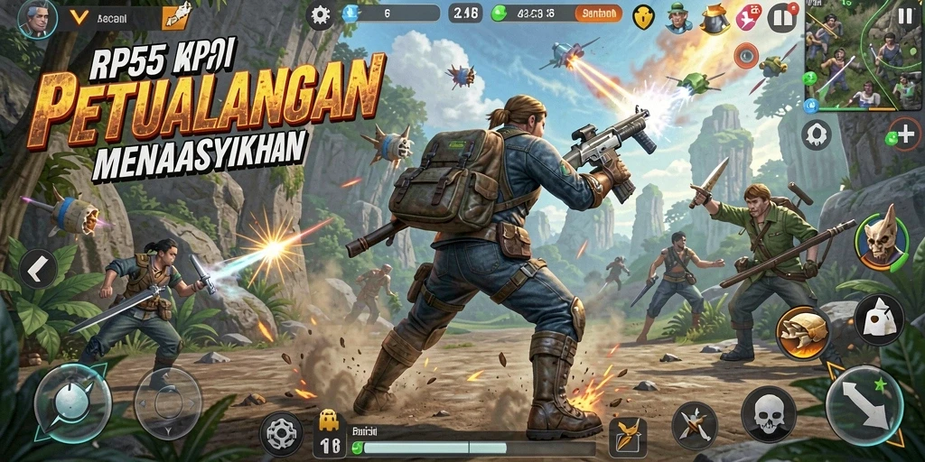 Tampilan gameplay RP55 yang intens dan mendebarkan.