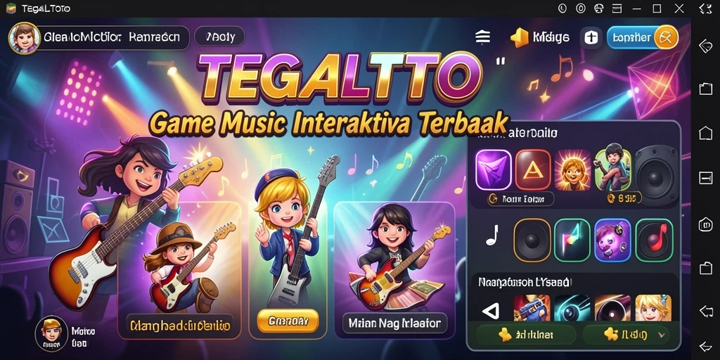 Tangkapan layar gameplay TEGALTOTO menunjukkan antarmuka permainan musik yang interaktif.