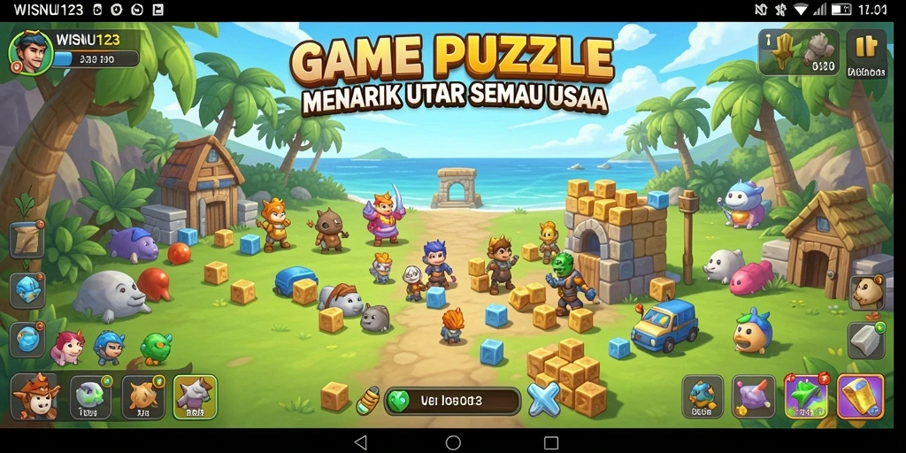 Screenshot gameplay menunjukkan tantangan seru di WISNU123.