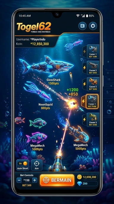Tampilan utama aplikasi Togel62 yang menarik dan informatif.